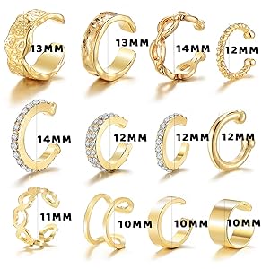 Amazon.com: IFKM 12pcs Ear Cuffs For Women Non Piercing 14k